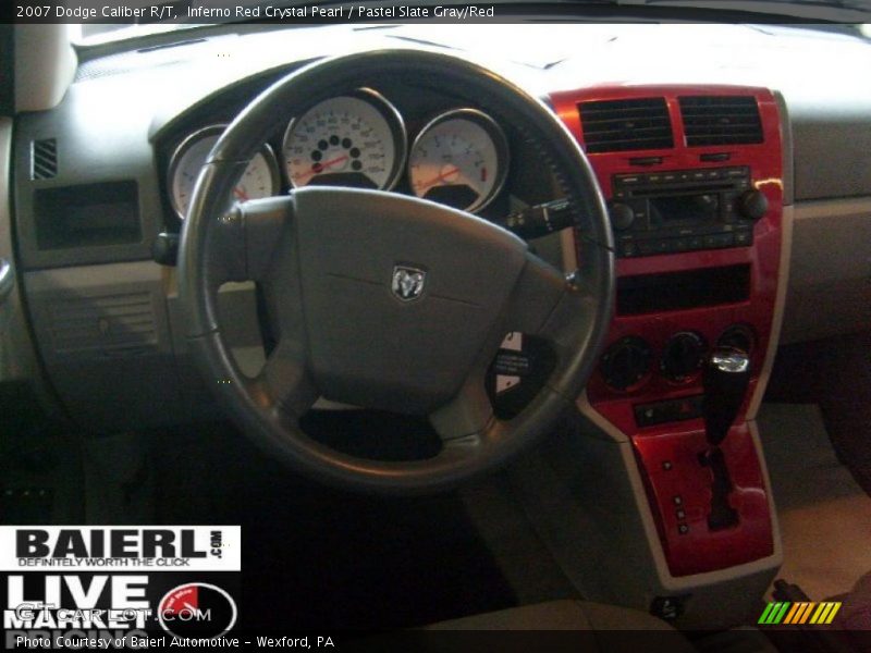Inferno Red Crystal Pearl / Pastel Slate Gray/Red 2007 Dodge Caliber R/T