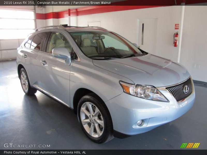 Cerulean Blue Metallic / Parchment/Brown Walnut 2010 Lexus RX 350