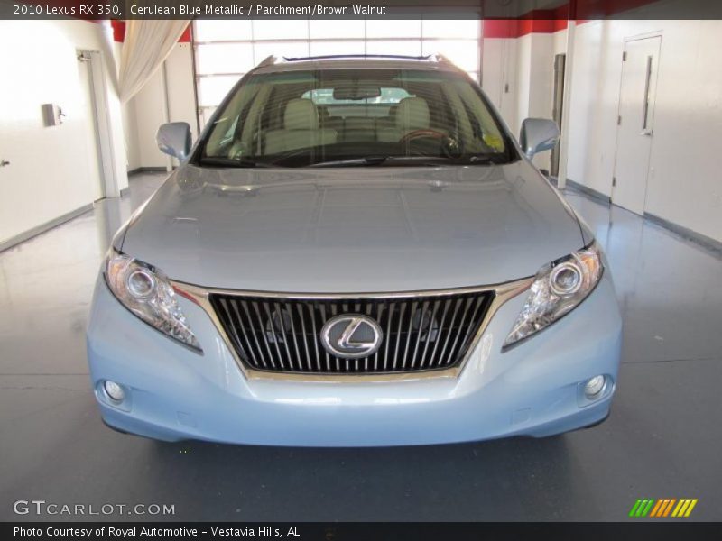 Cerulean Blue Metallic / Parchment/Brown Walnut 2010 Lexus RX 350