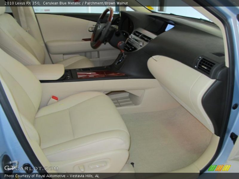 Cerulean Blue Metallic / Parchment/Brown Walnut 2010 Lexus RX 350