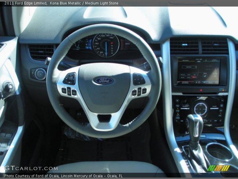 Kona Blue Metallic / Medium Light Stone 2011 Ford Edge Limited