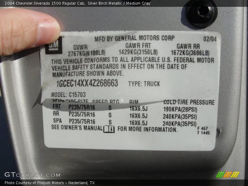 Silver Birch Metallic / Medium Gray 2004 Chevrolet Silverado 1500 Regular Cab