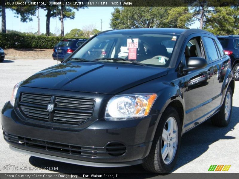 Brilliant Black Crystal Pearl / Pastel Pebble Beige 2008 Dodge Caliber SE