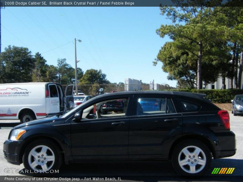 Brilliant Black Crystal Pearl / Pastel Pebble Beige 2008 Dodge Caliber SE