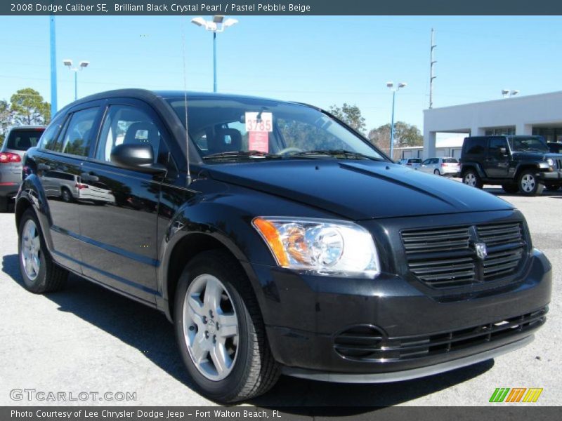 Brilliant Black Crystal Pearl / Pastel Pebble Beige 2008 Dodge Caliber SE
