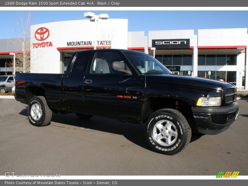 Black / Gray 1998 Dodge Ram 1500 Sport Extended Cab 4x4