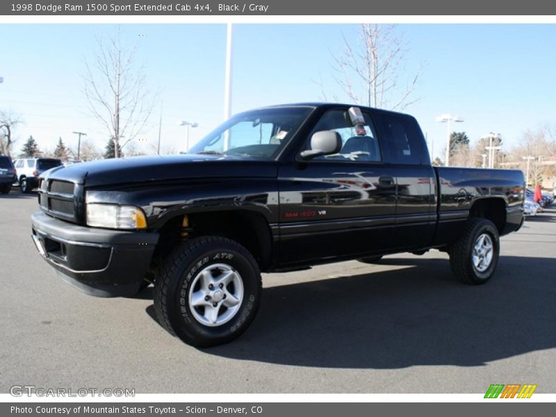 Black / Gray 1998 Dodge Ram 1500 Sport Extended Cab 4x4