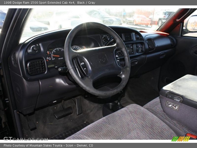 Black / Gray 1998 Dodge Ram 1500 Sport Extended Cab 4x4