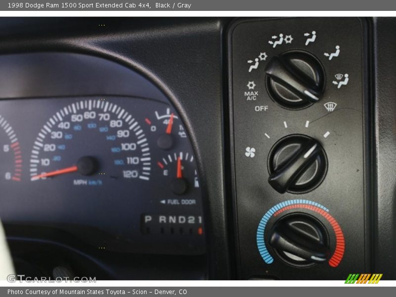 Black / Gray 1998 Dodge Ram 1500 Sport Extended Cab 4x4