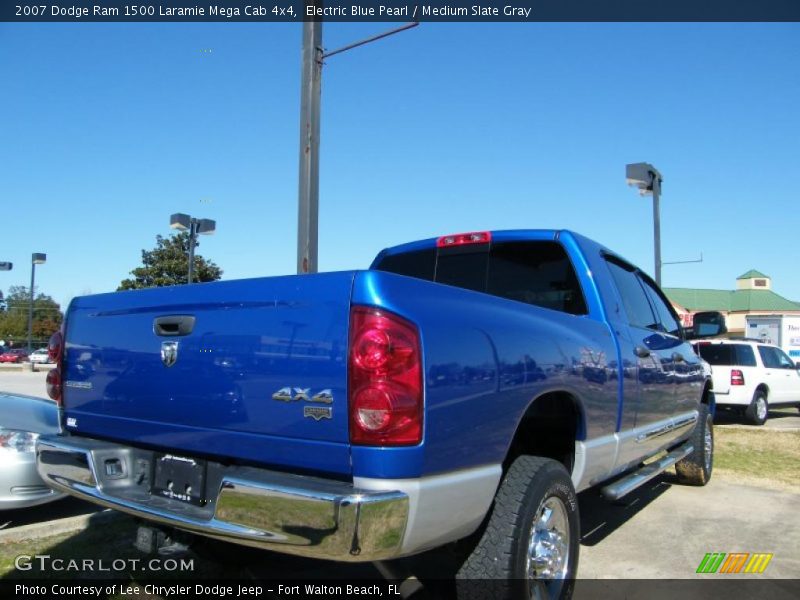 Electric Blue Pearl / Medium Slate Gray 2007 Dodge Ram 1500 Laramie Mega Cab 4x4