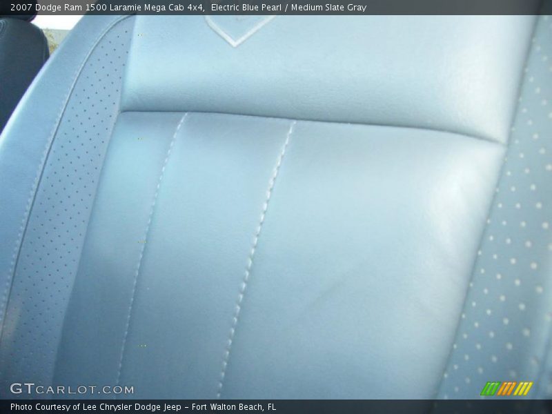 Electric Blue Pearl / Medium Slate Gray 2007 Dodge Ram 1500 Laramie Mega Cab 4x4