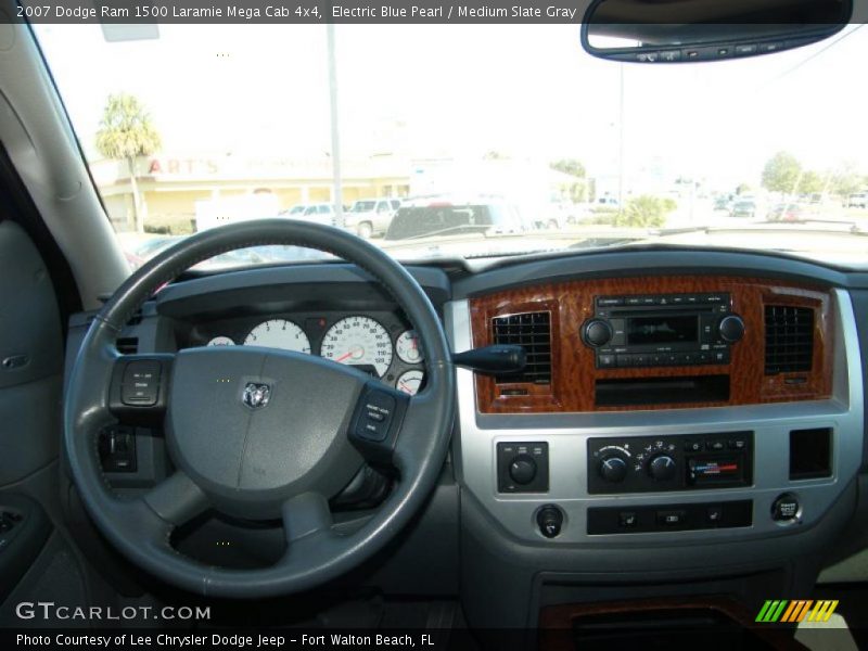 Electric Blue Pearl / Medium Slate Gray 2007 Dodge Ram 1500 Laramie Mega Cab 4x4