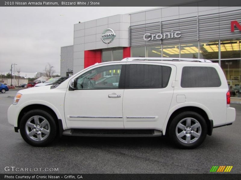 Blizzard White / Stone 2010 Nissan Armada Platinum