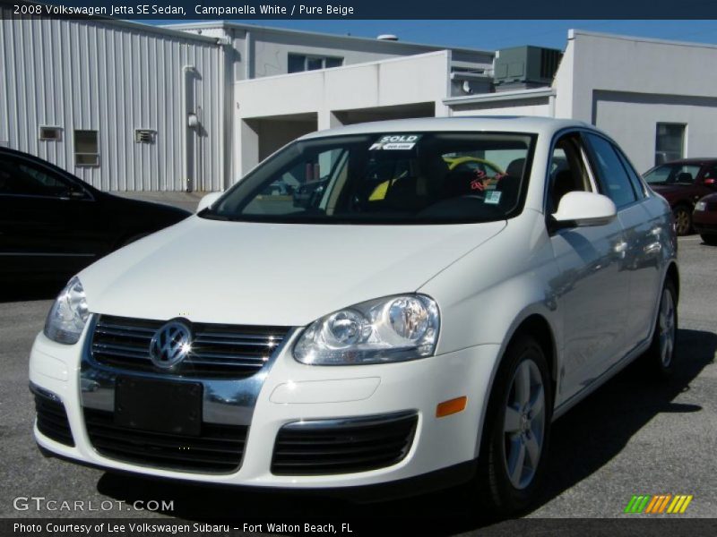 Campanella White / Pure Beige 2008 Volkswagen Jetta SE Sedan