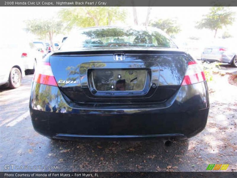 Nighthawk Black Pearl / Gray 2008 Honda Civic LX Coupe