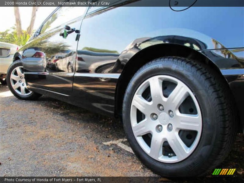 Nighthawk Black Pearl / Gray 2008 Honda Civic LX Coupe