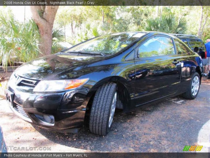 Nighthawk Black Pearl / Gray 2008 Honda Civic LX Coupe