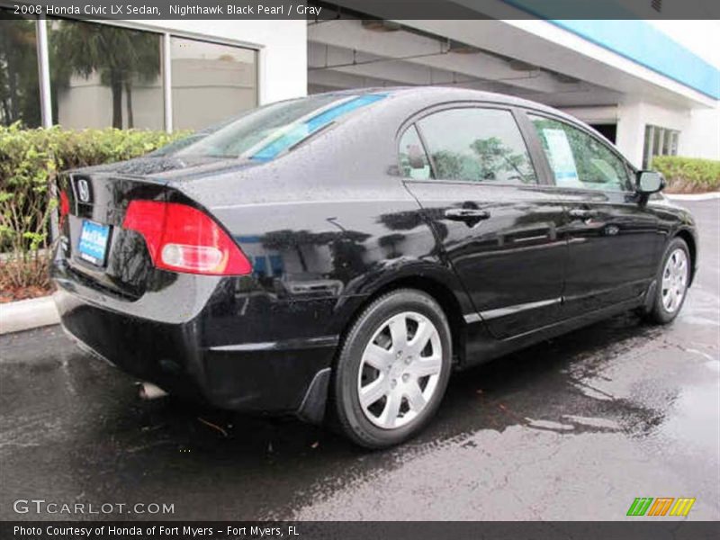 Nighthawk Black Pearl / Gray 2008 Honda Civic LX Sedan