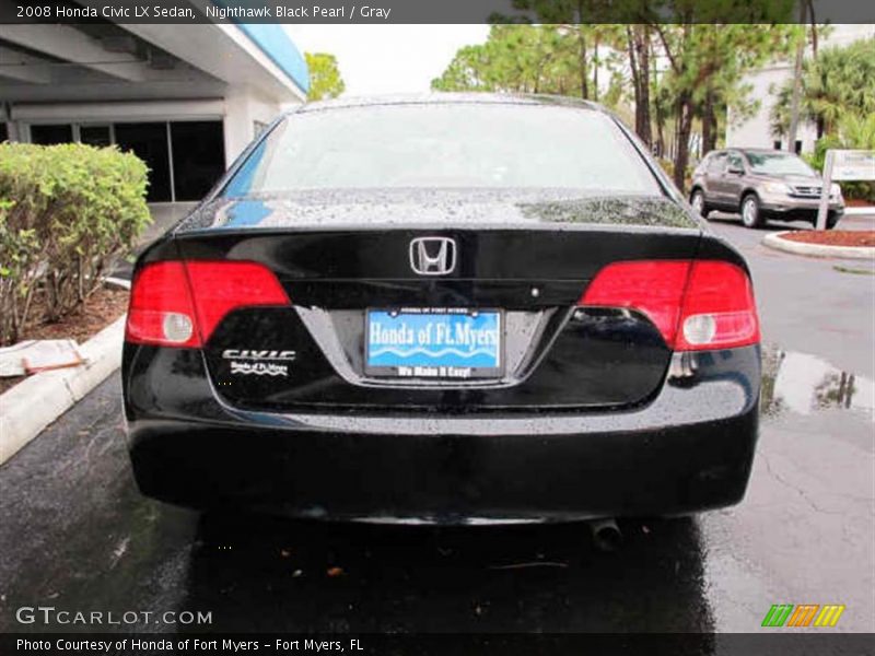 Nighthawk Black Pearl / Gray 2008 Honda Civic LX Sedan