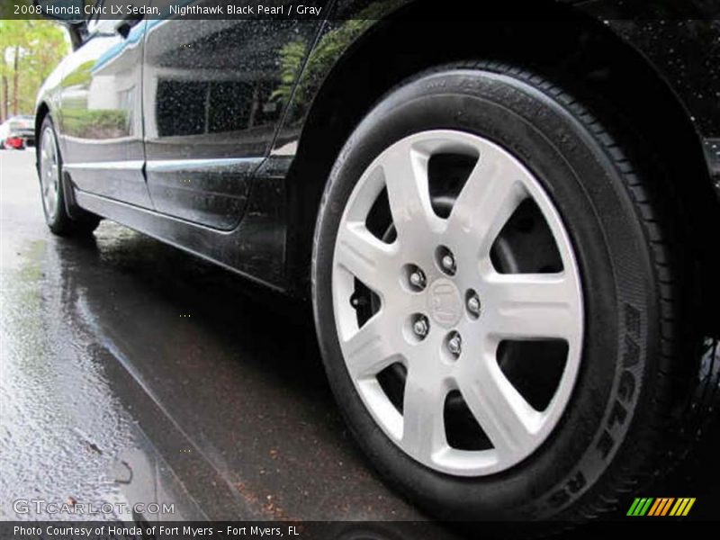 Nighthawk Black Pearl / Gray 2008 Honda Civic LX Sedan
