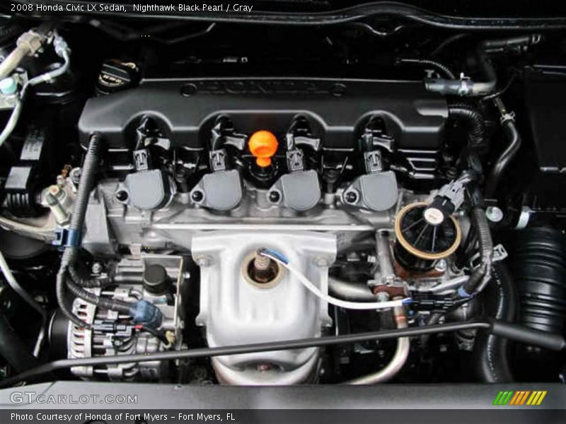 Nighthawk Black Pearl / Gray 2008 Honda Civic LX Sedan