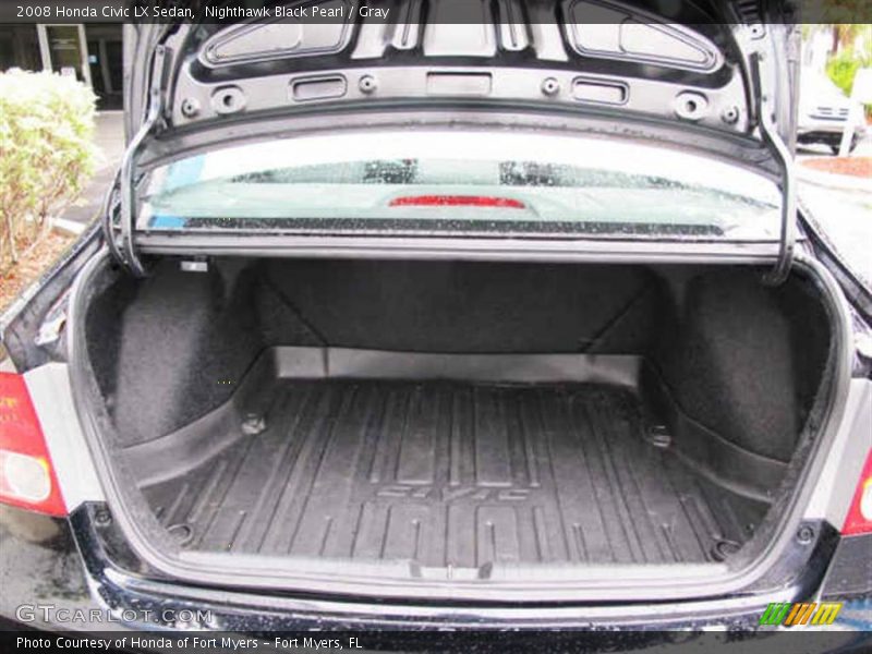 Nighthawk Black Pearl / Gray 2008 Honda Civic LX Sedan