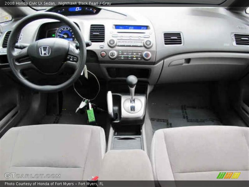 Nighthawk Black Pearl / Gray 2008 Honda Civic LX Sedan