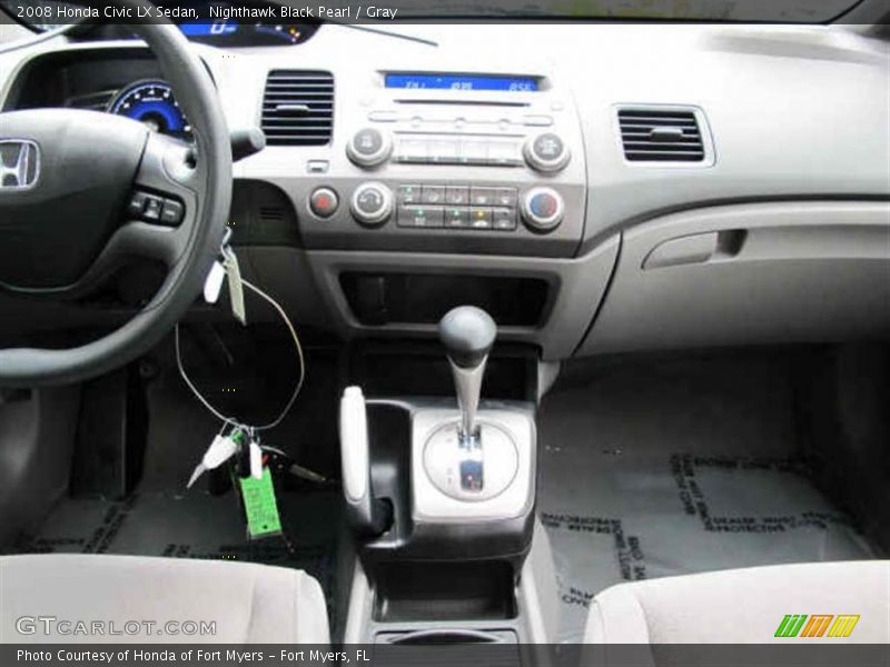 Nighthawk Black Pearl / Gray 2008 Honda Civic LX Sedan