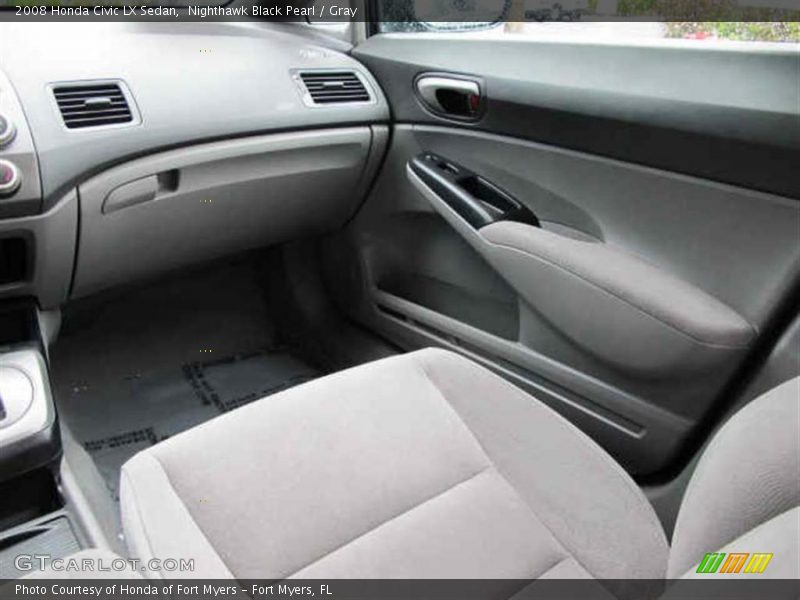 Nighthawk Black Pearl / Gray 2008 Honda Civic LX Sedan