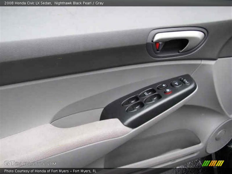 Nighthawk Black Pearl / Gray 2008 Honda Civic LX Sedan