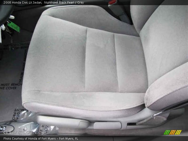 Nighthawk Black Pearl / Gray 2008 Honda Civic LX Sedan
