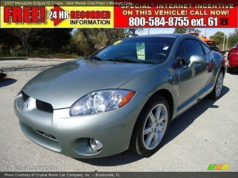 Satin Meisai Gray Pearl / Medium Gray 2007 Mitsubishi Eclipse SE Coupe