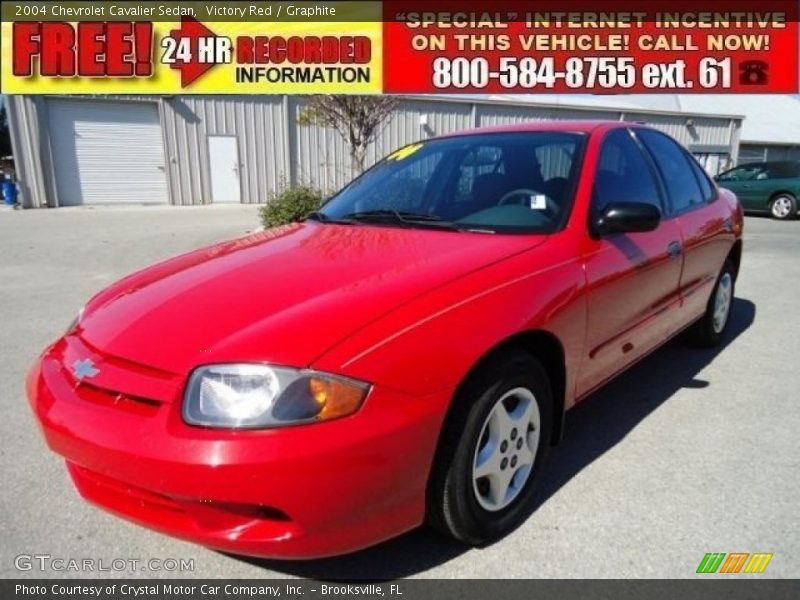Victory Red / Graphite 2004 Chevrolet Cavalier Sedan
