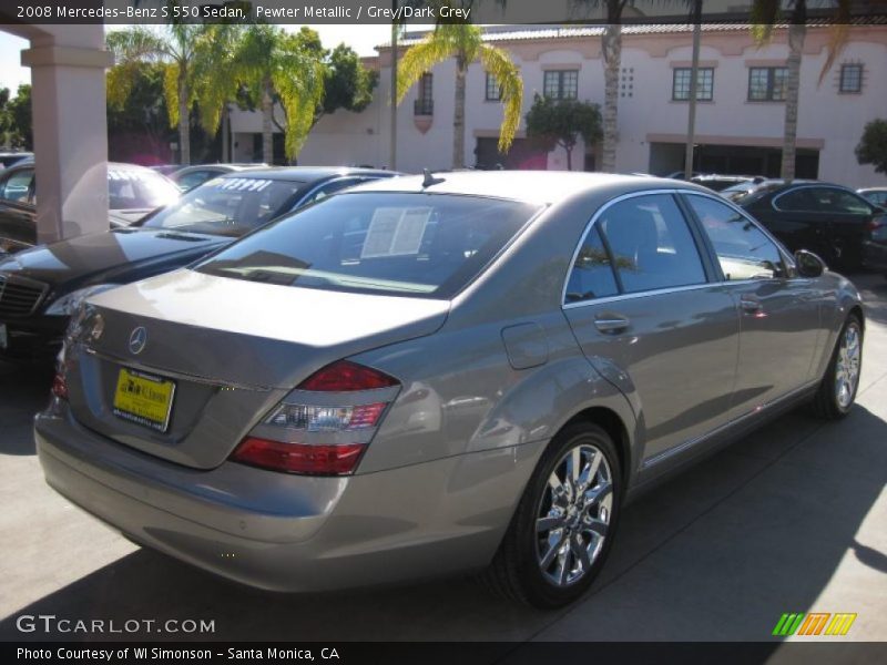 Pewter Metallic / Grey/Dark Grey 2008 Mercedes-Benz S 550 Sedan
