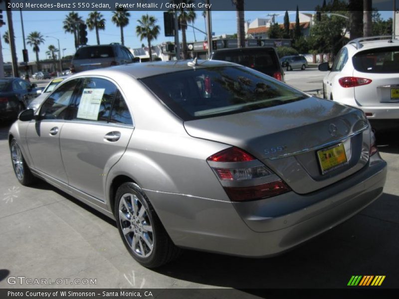 Pewter Metallic / Grey/Dark Grey 2008 Mercedes-Benz S 550 Sedan