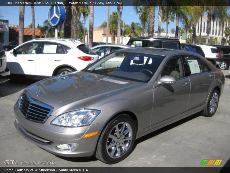 Pewter Metallic / Grey/Dark Grey 2008 Mercedes-Benz S 550 Sedan