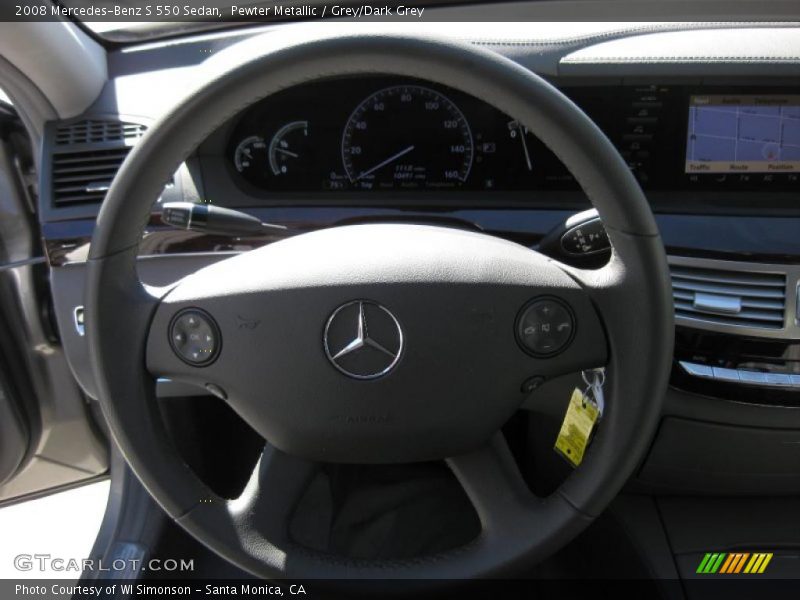 Pewter Metallic / Grey/Dark Grey 2008 Mercedes-Benz S 550 Sedan