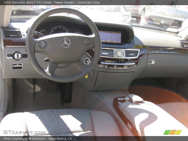 Pewter Metallic / Grey/Dark Grey 2008 Mercedes-Benz S 550 Sedan