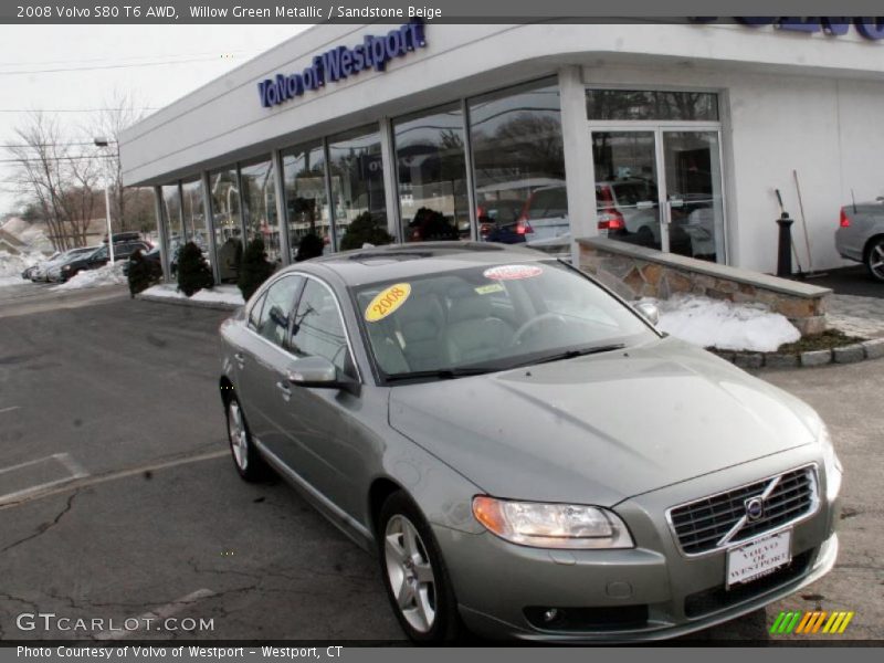 Willow Green Metallic / Sandstone Beige 2008 Volvo S80 T6 AWD