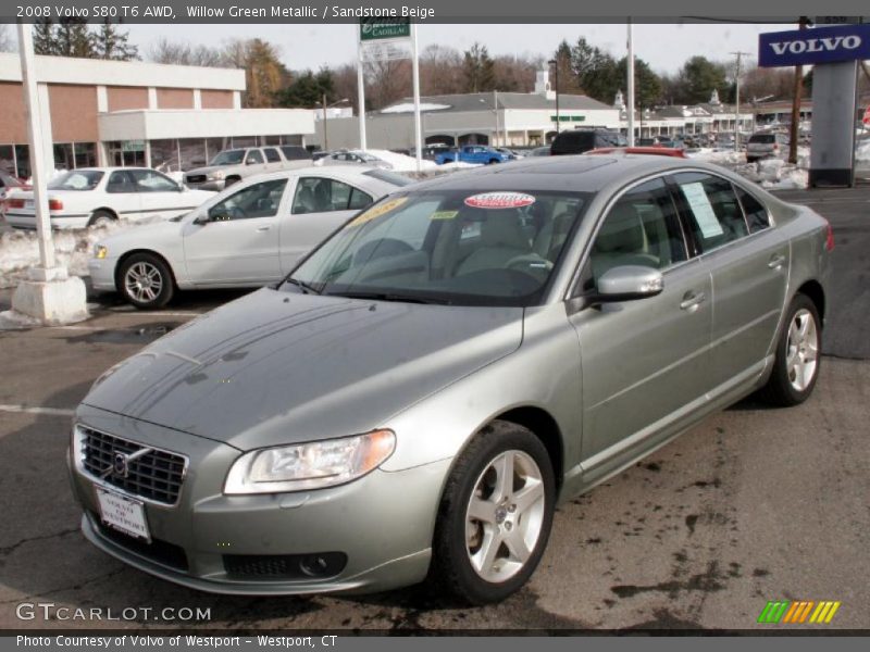 Willow Green Metallic / Sandstone Beige 2008 Volvo S80 T6 AWD