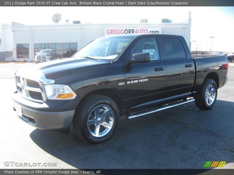 Brilliant Black Crystal Pearl / Dark Slate Gray/Medium Graystone 2011 Dodge Ram 1500 ST Crew Cab 4x4