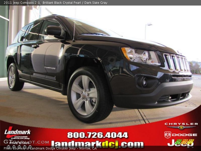 Brilliant Black Crystal Pearl / Dark Slate Gray 2011 Jeep Compass 2.0