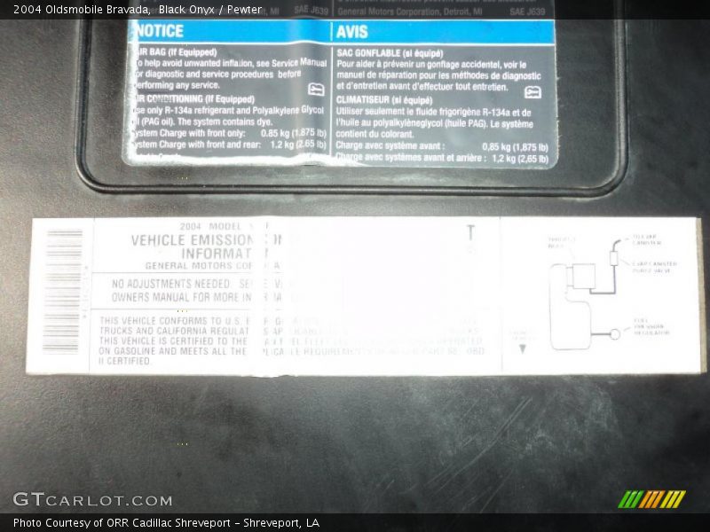 Black Onyx / Pewter 2004 Oldsmobile Bravada