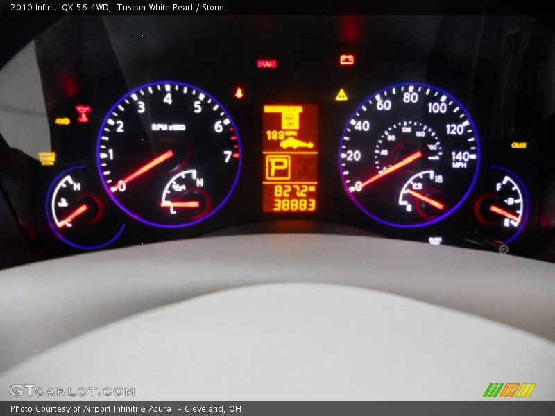 Tuscan White Pearl / Stone 2010 Infiniti QX 56 4WD