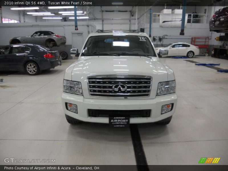 Tuscan White Pearl / Stone 2010 Infiniti QX 56 4WD