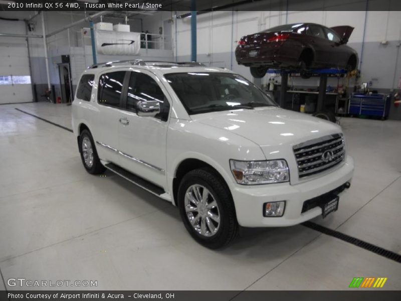 Tuscan White Pearl / Stone 2010 Infiniti QX 56 4WD