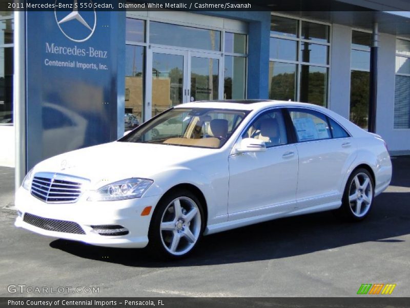 Diamond White Metallic / Cashmere/Savanah 2011 Mercedes-Benz S 550 Sedan