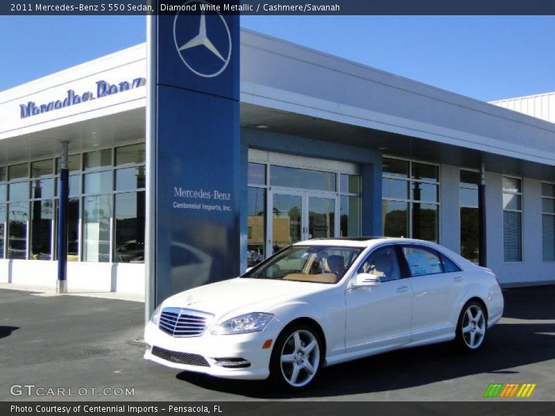 Diamond White Metallic / Cashmere/Savanah 2011 Mercedes-Benz S 550 Sedan