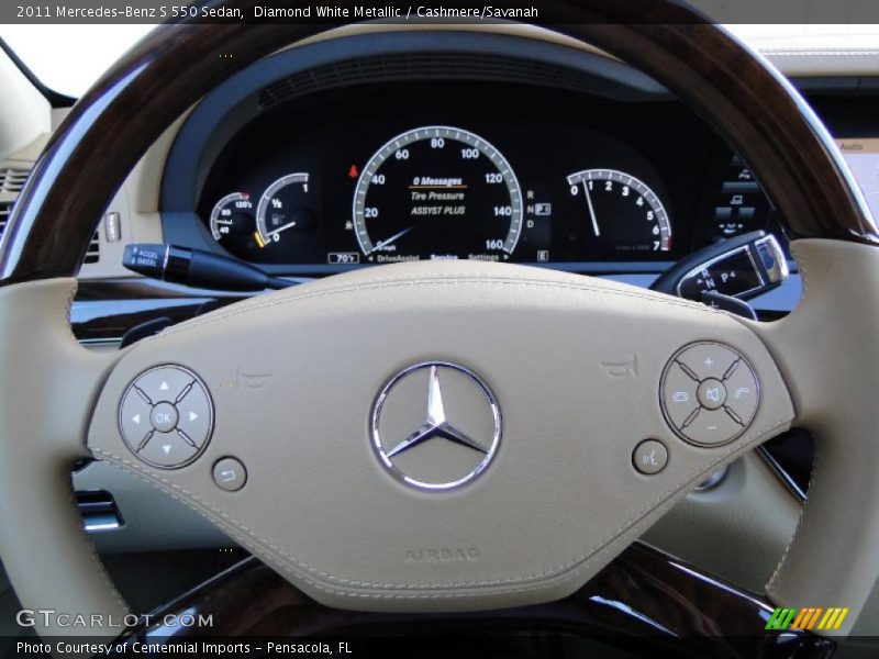 Diamond White Metallic / Cashmere/Savanah 2011 Mercedes-Benz S 550 Sedan