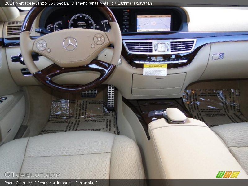 Diamond White Metallic / Cashmere/Savanah 2011 Mercedes-Benz S 550 Sedan